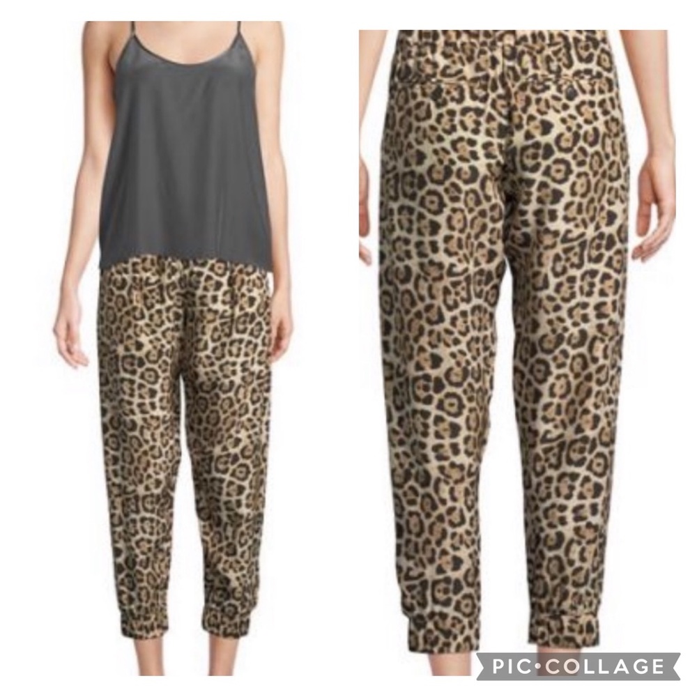 ATM silk cheetah jogger style sweatpants pants size small